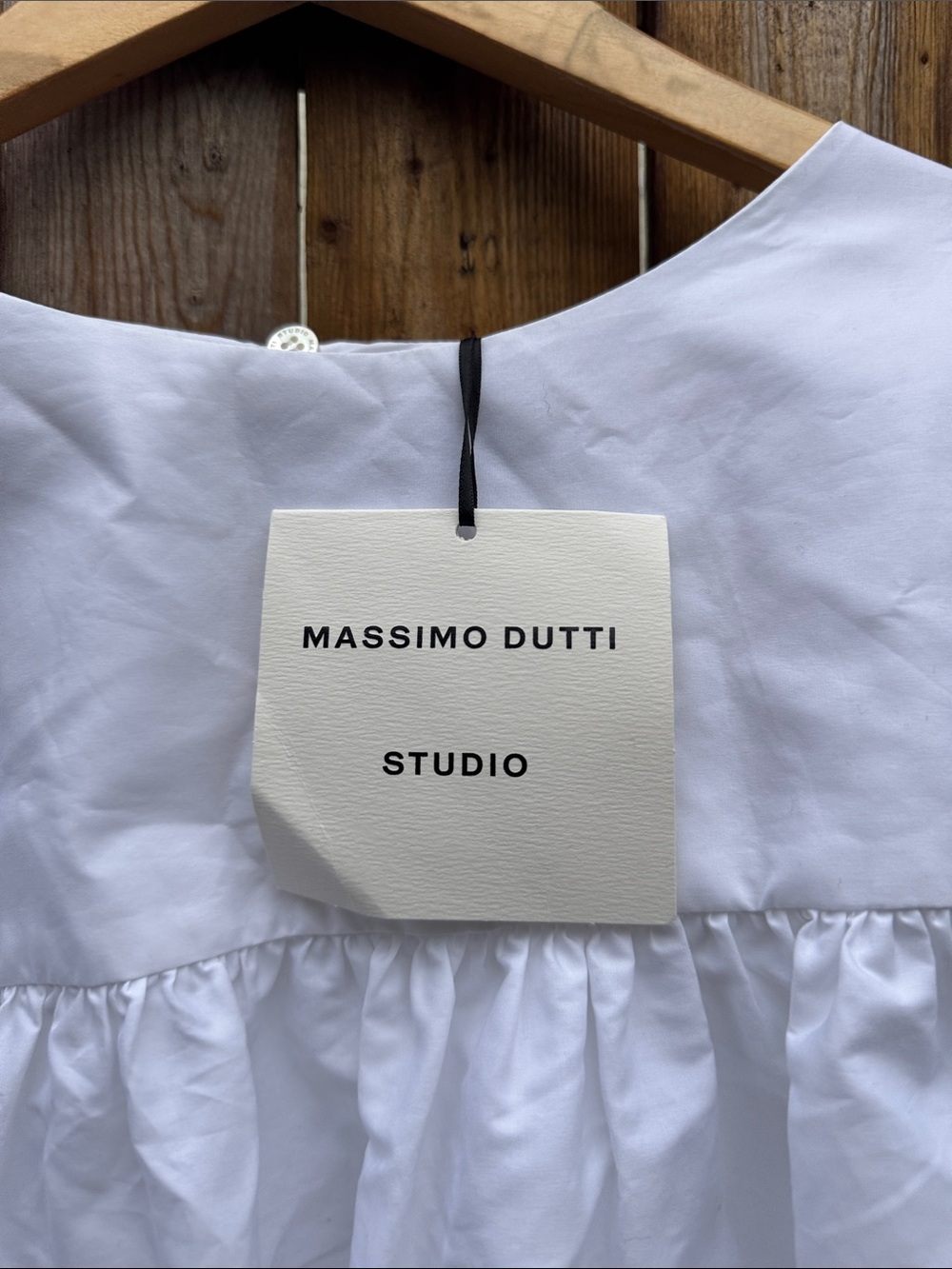 Massimo Dutti White Voluminous poplin Cotton Blouse NWT - Picture 3 of 11